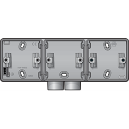 HY55 Triple boîte horizontale avec 1x deux entrées M20 - gris